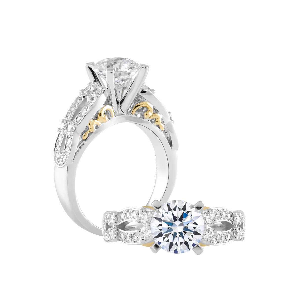 Nhẫn nữ kim cương tấm vàng 14K Artfully N 5C