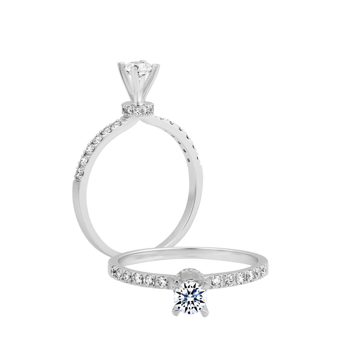 Nhẫn nữ kim cương tấm vàng 14K Flarity 2C