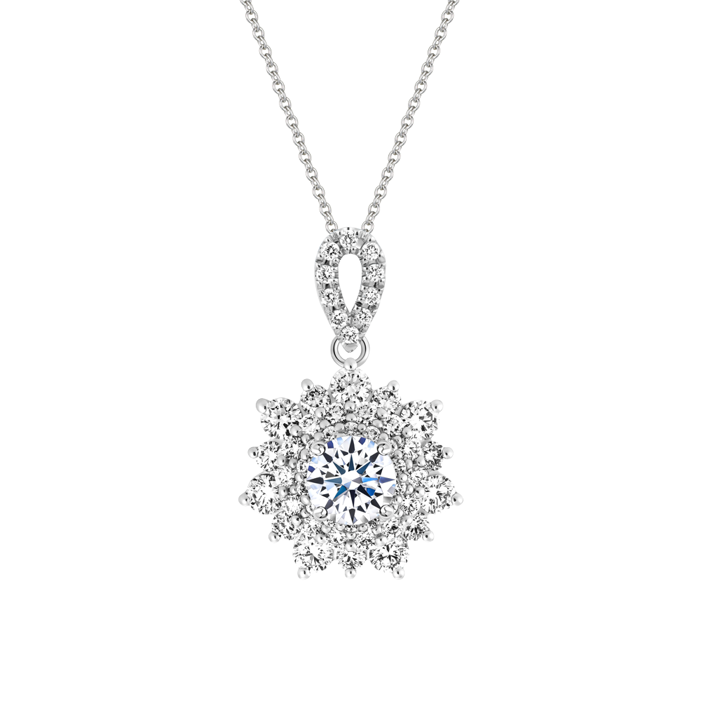 Mặt kim cương tấm vàng 14K Flowery 5C