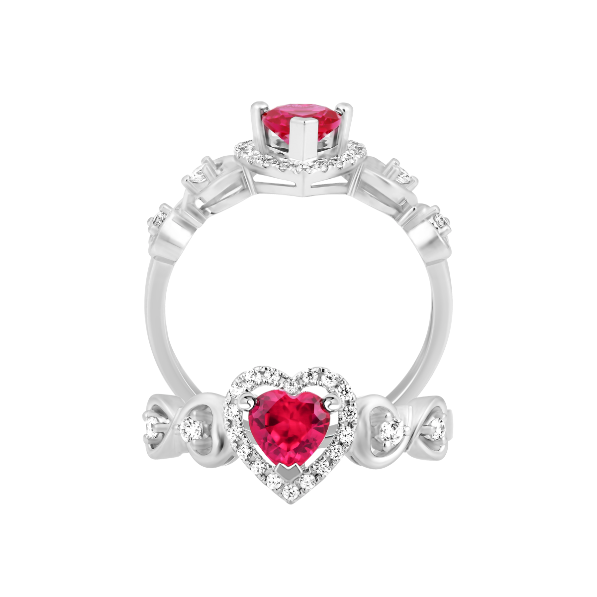 Nhẫn nữ đính đá màu Ruby vàng 14K Valenting S.RUB