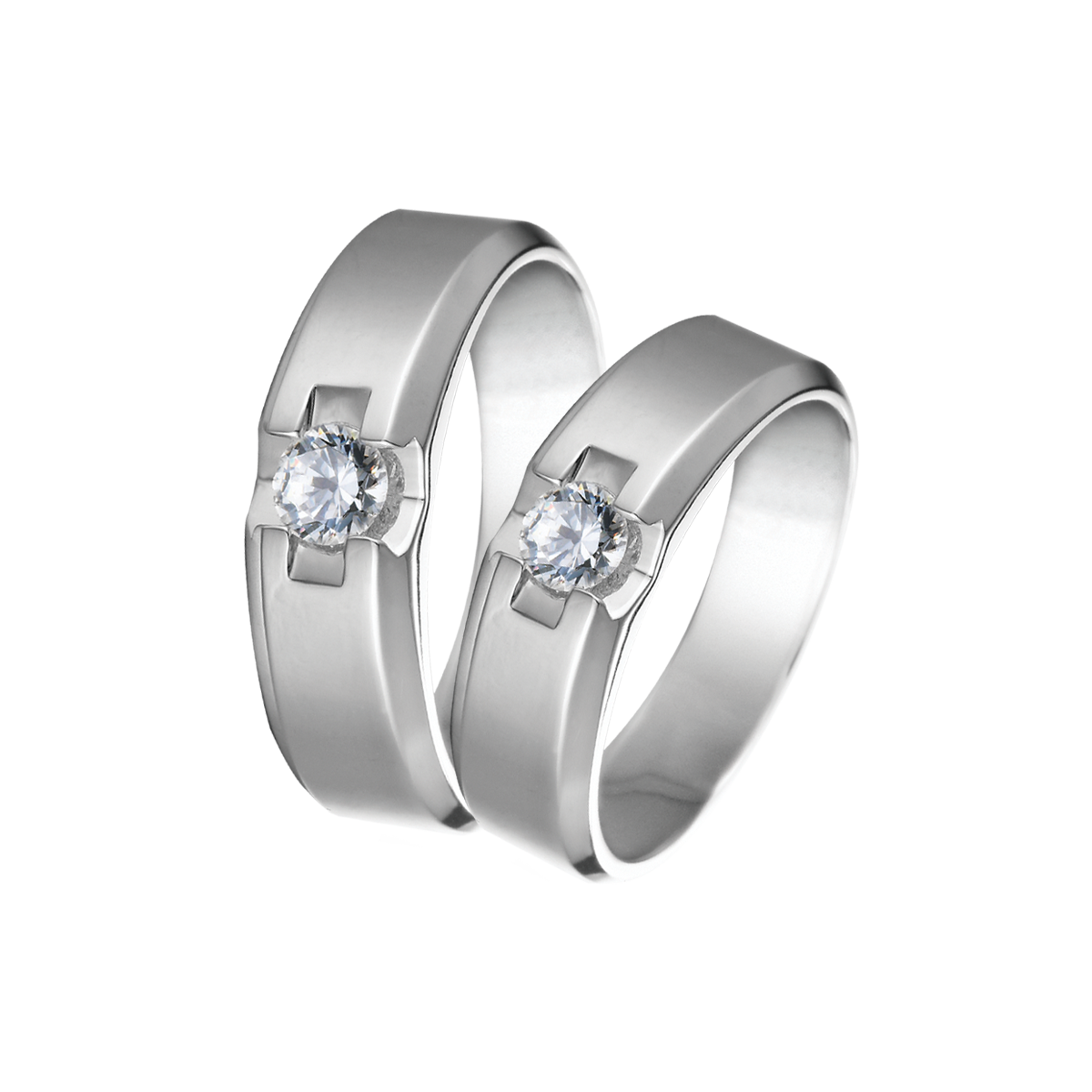 Nhẫn cưới nam đính đá CZ vàng 14K Pardon 2C M