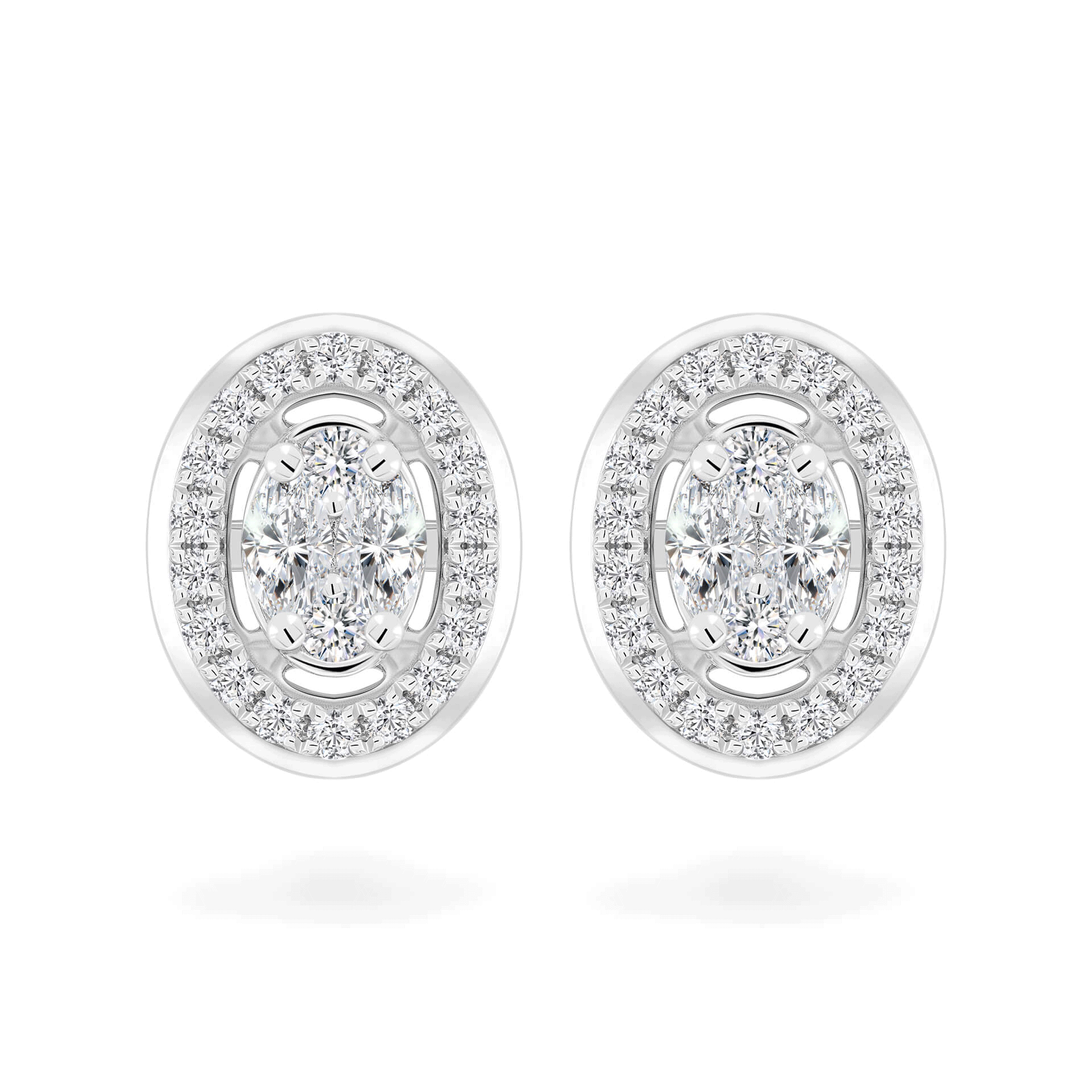 Hoa tai kim cương viên vàng 14K Jena A073 TD