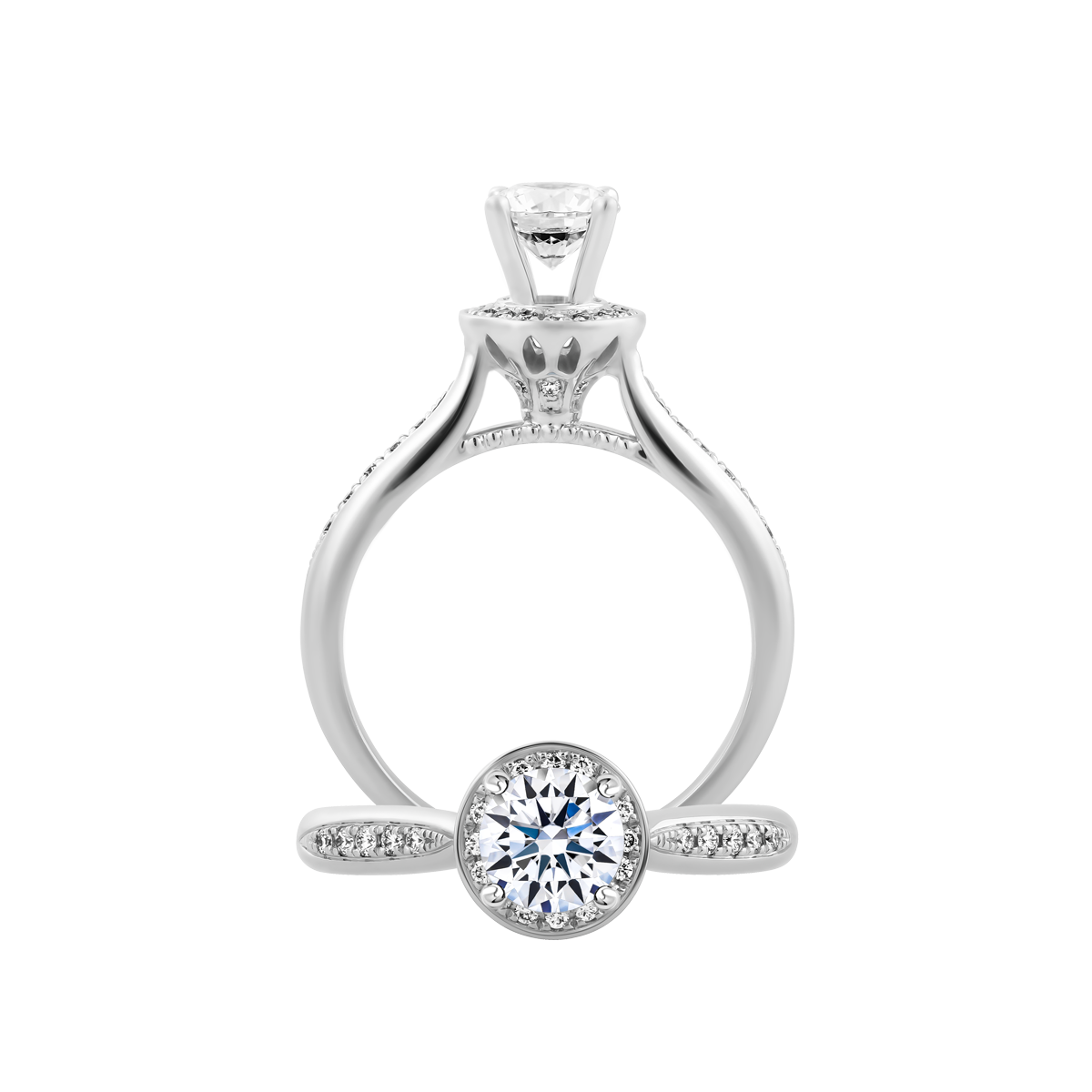 Ổ nhẫn nữ kim cương tấm vàng 14K Full of life 5C