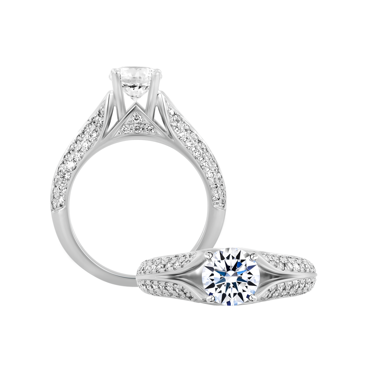 Nhẫn nữ kim cương tấm vàng 14K Harlow N 5C