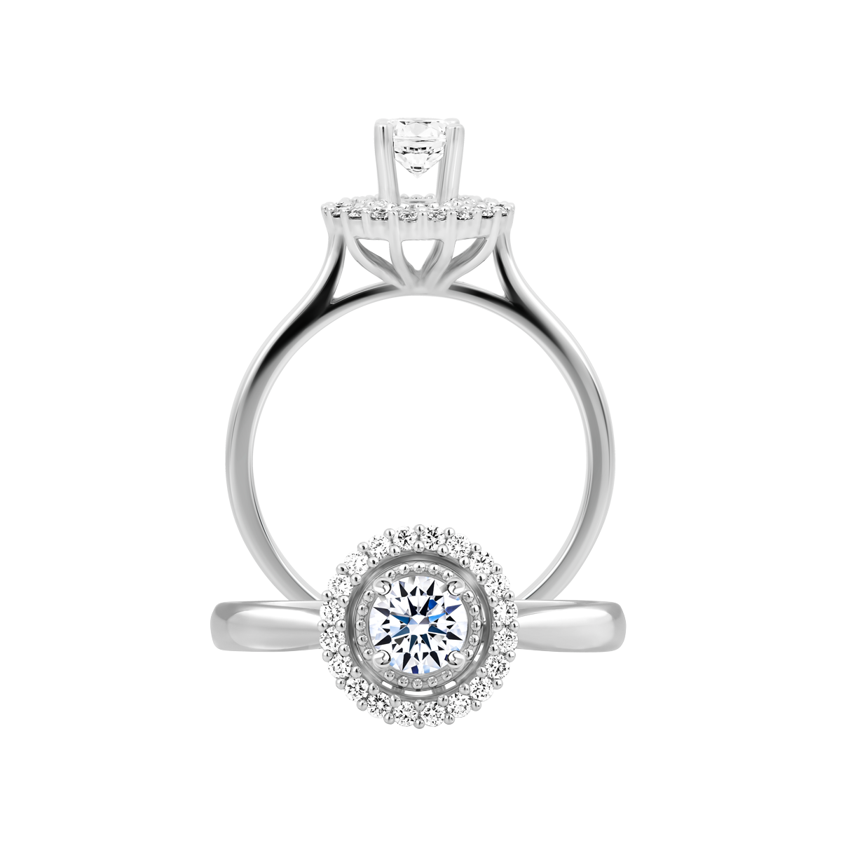 Nhẫn nữ kim cương tấm vàng 18K Explicate 3C