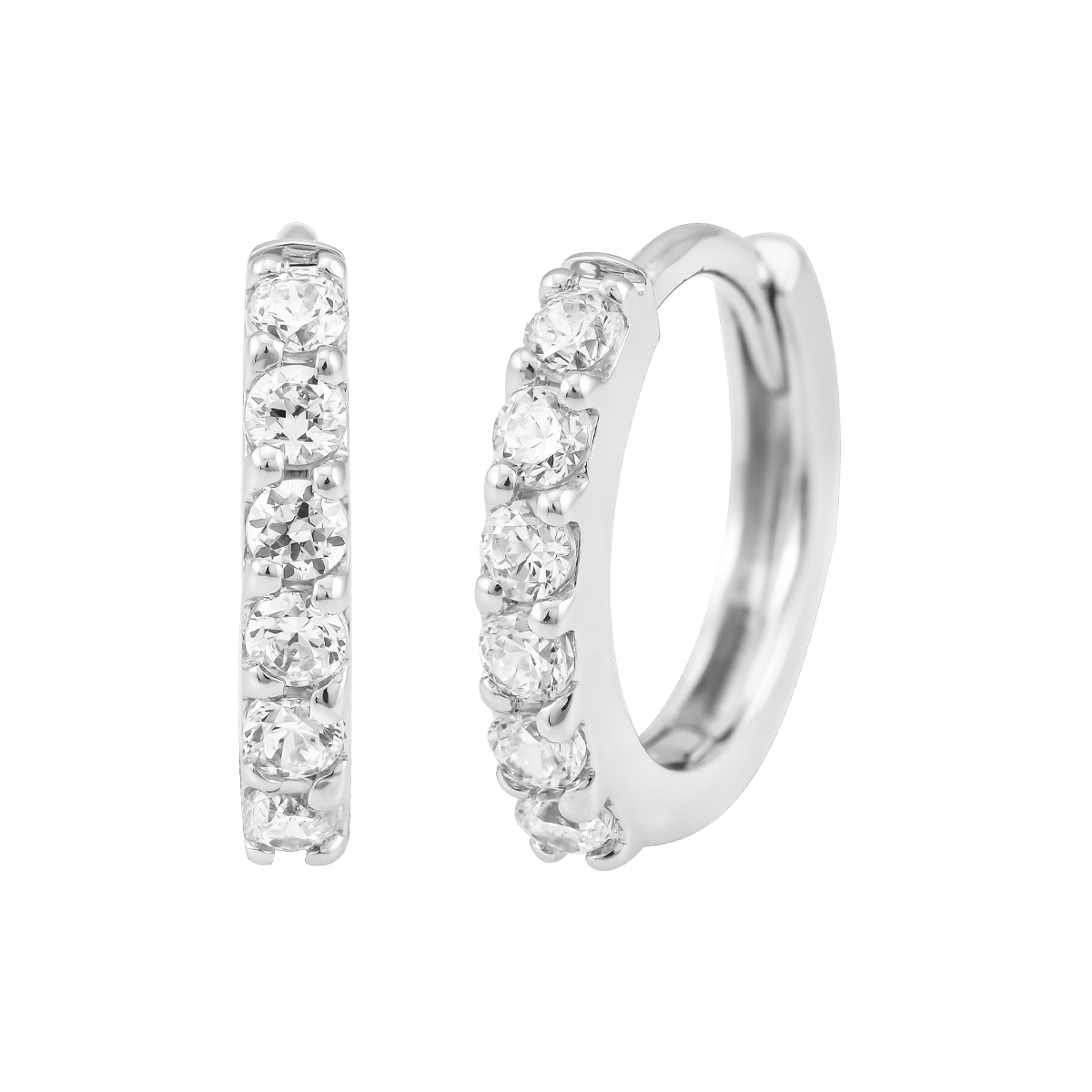 Hoa tai đính đá CZ vàng 14K Simple N WHI