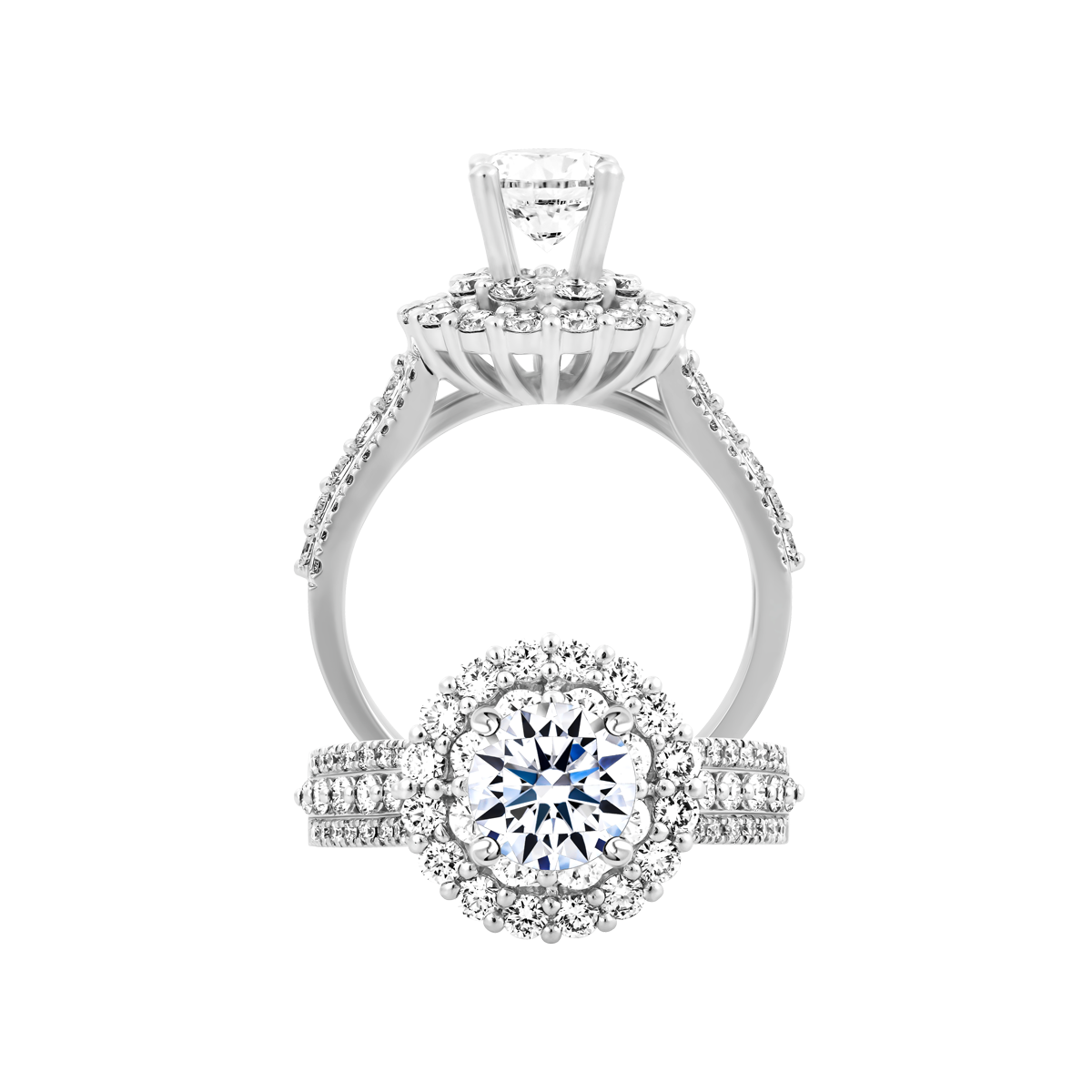 Nhẫn nữ kim cương tấm vàng 14K Clarisa 5C