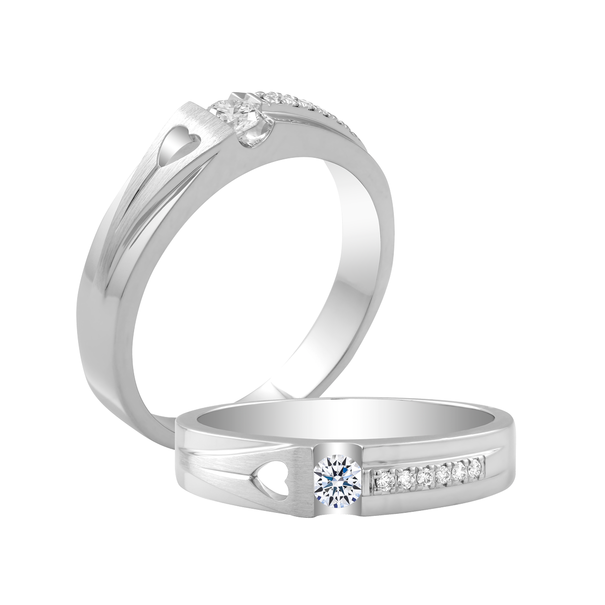 Nhẫn cưới nữ kim cương vàng 14K Visola 10p F