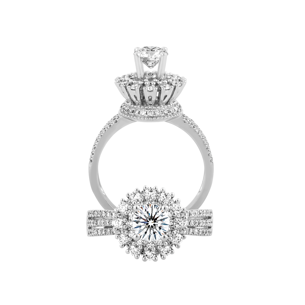 Nhẫn nữ kim cương tấm vàng 18K Calantha 1CT