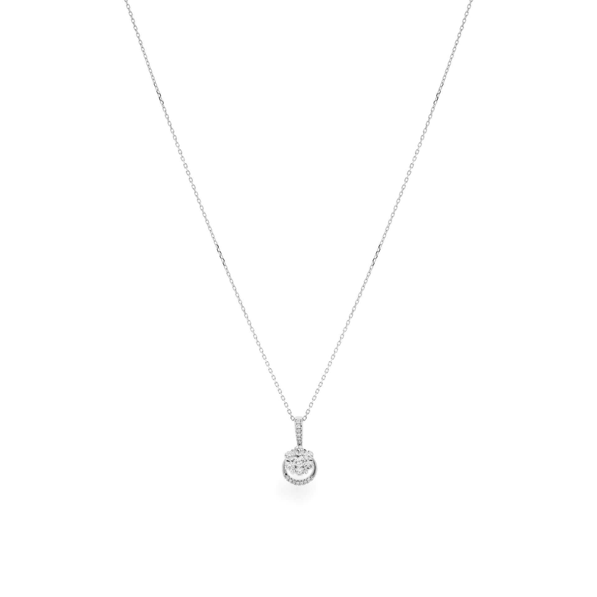Dây liền mặt kim cương viên vàng 14K Jena A249 TD