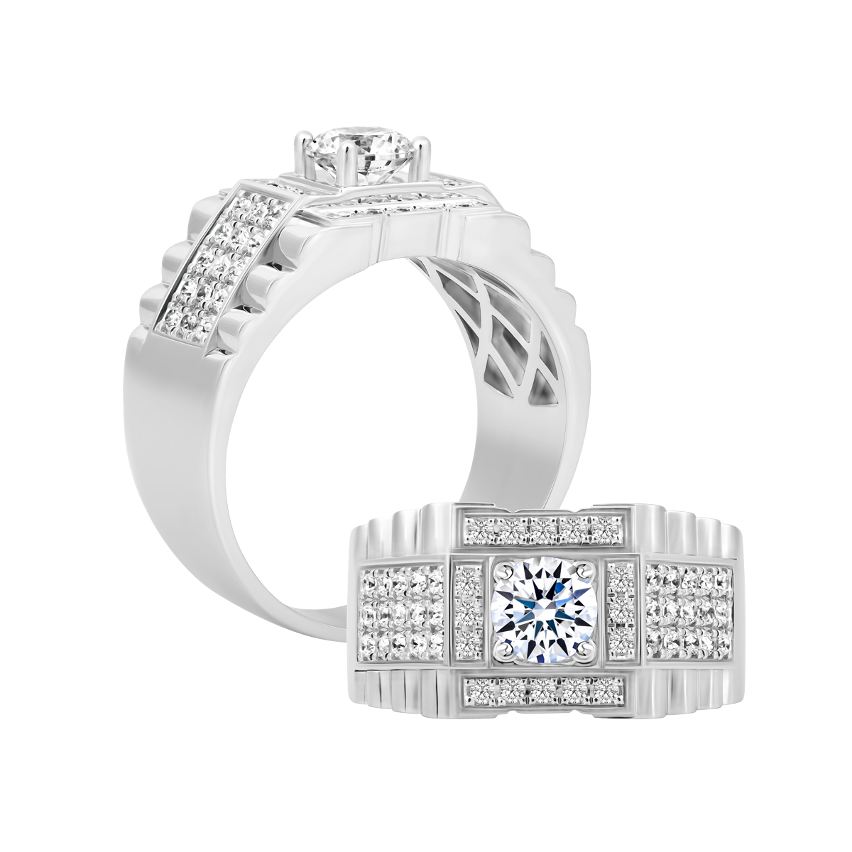 Nhẫn nam đính đá CZ vàng 14K Intensity 5C W