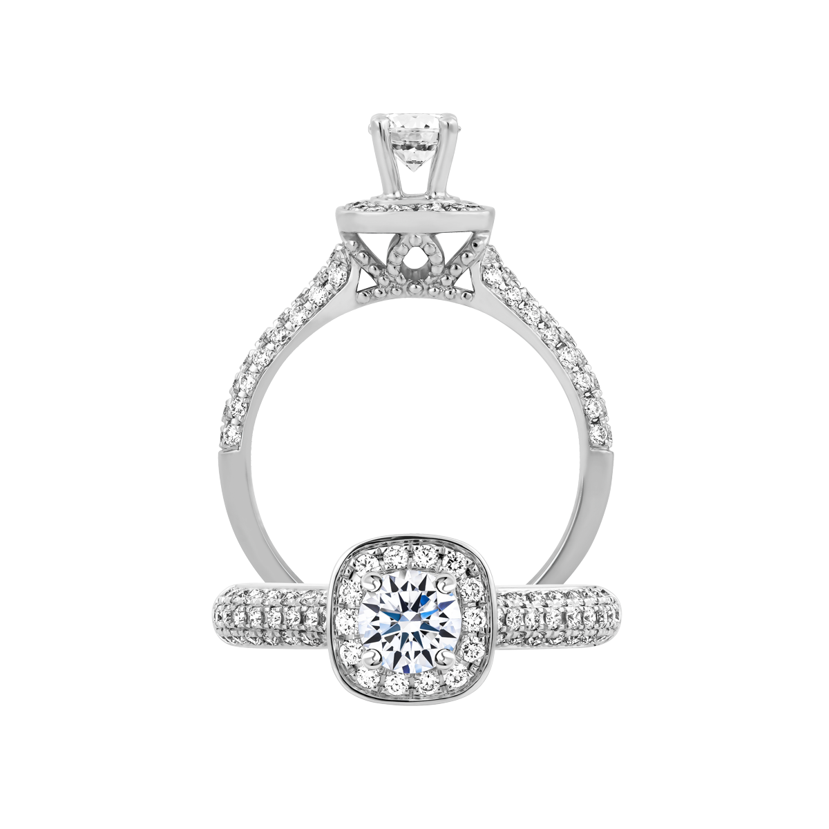 Nhẫn nữ kim cương tấm vàng 14K Clarinda 3C