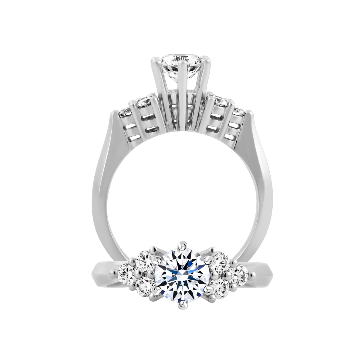 Nhẫn nữ kim cương tấm vàng 14K Cresta 5C