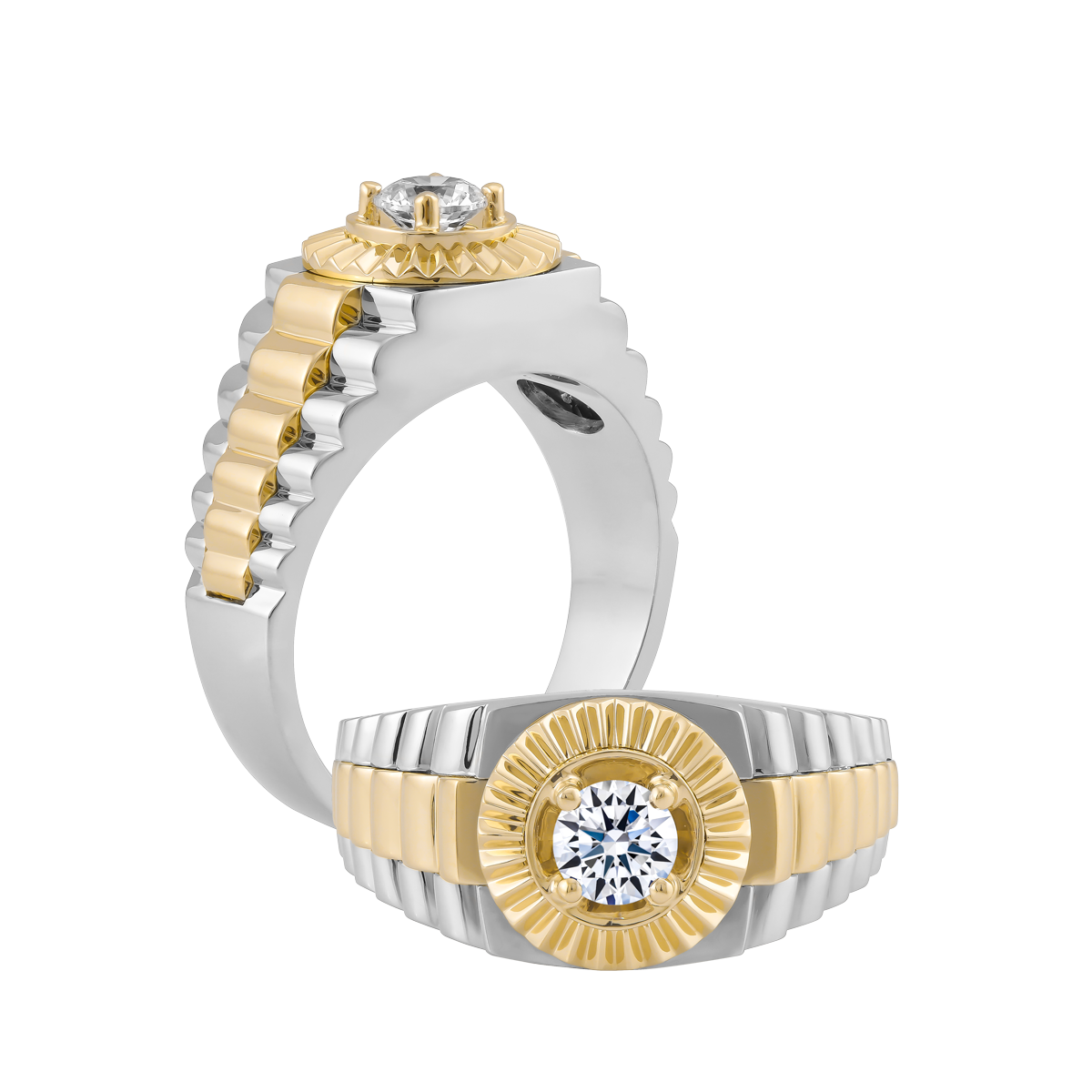 Nhẫn nam đính đá CZ vàng 14K Classic 3C WY
