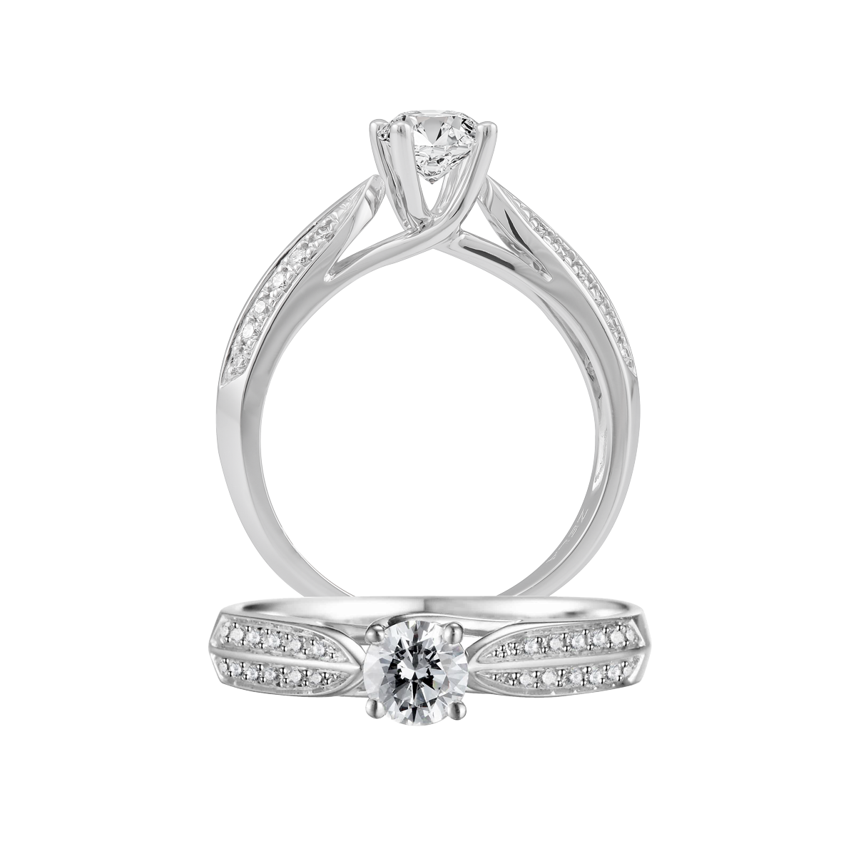 Ổ nhẫn nữ kim cương tấm vàng 14K Typhoon N 5C