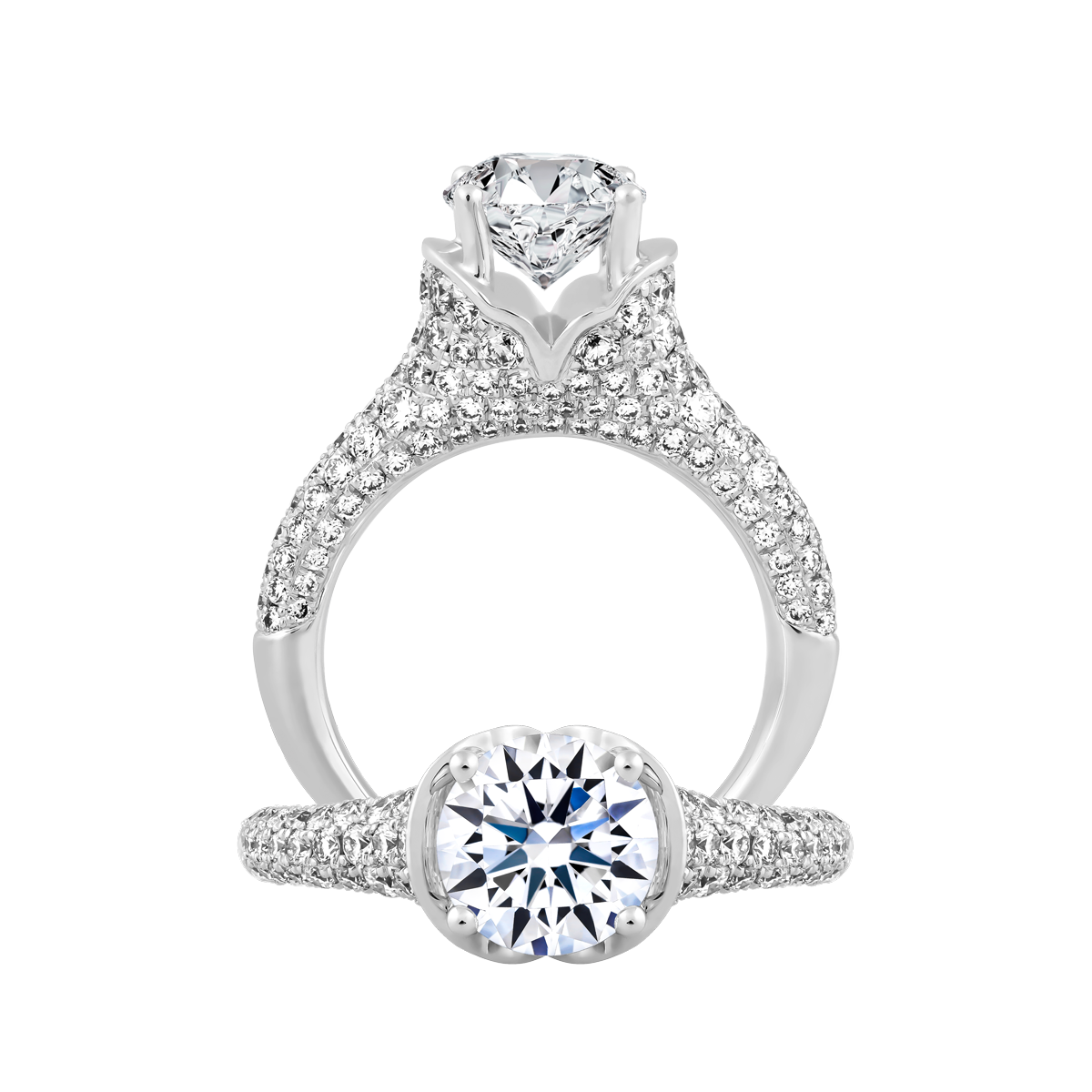 Nhẫn nữ kim cương tấm vàng 14K Duke 1CT