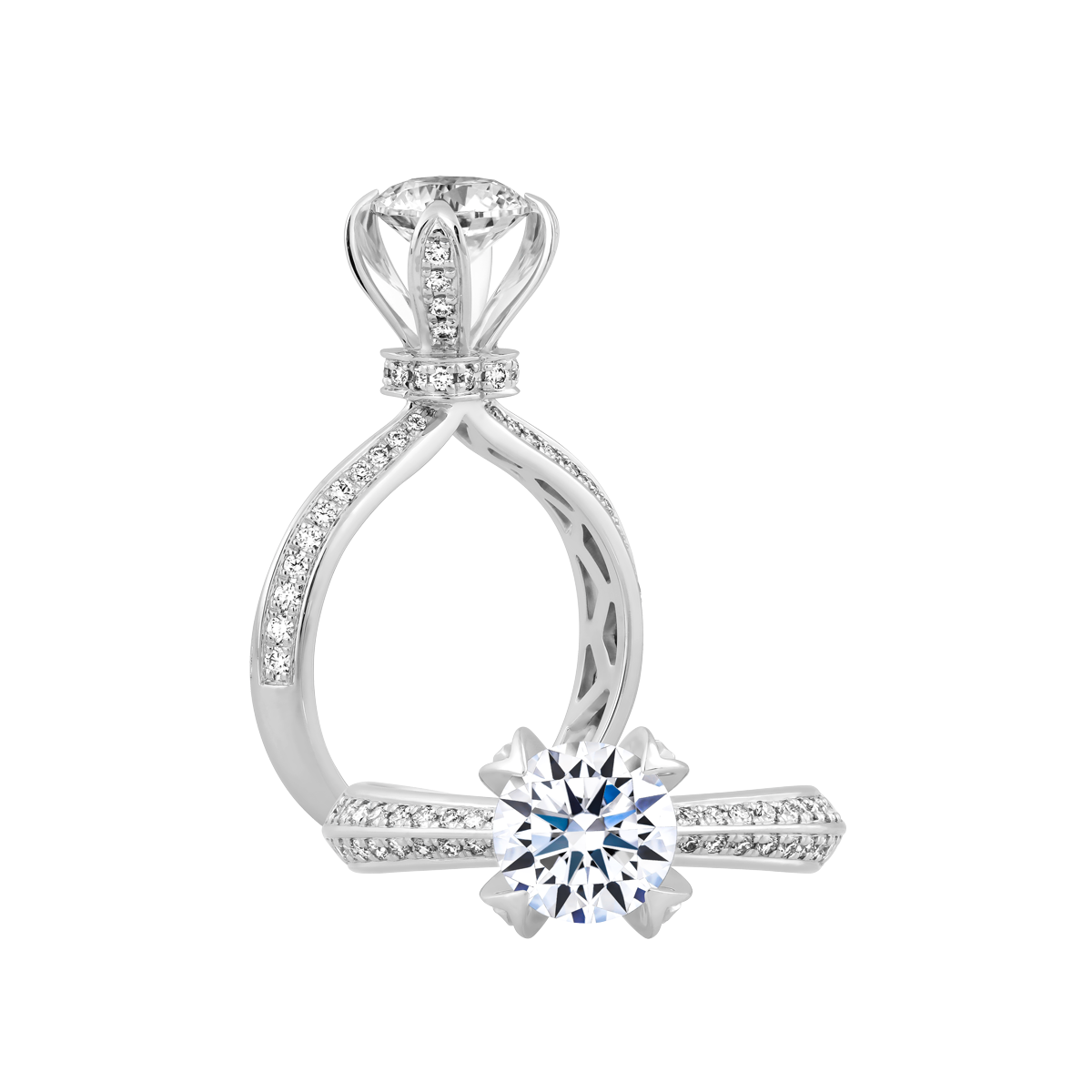 Ổ nhẫn nữ kim cương tấm vàng 14K Jugend N 1CT