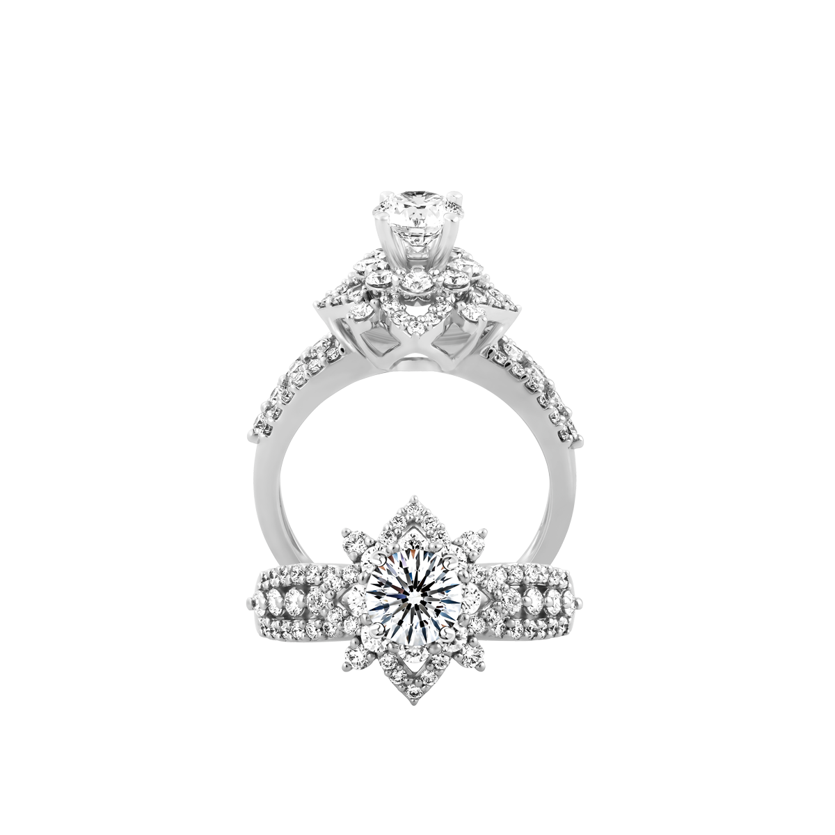 Ổ nhẫn nữ kim cương tấm vàng 14K Beatriz N 5C