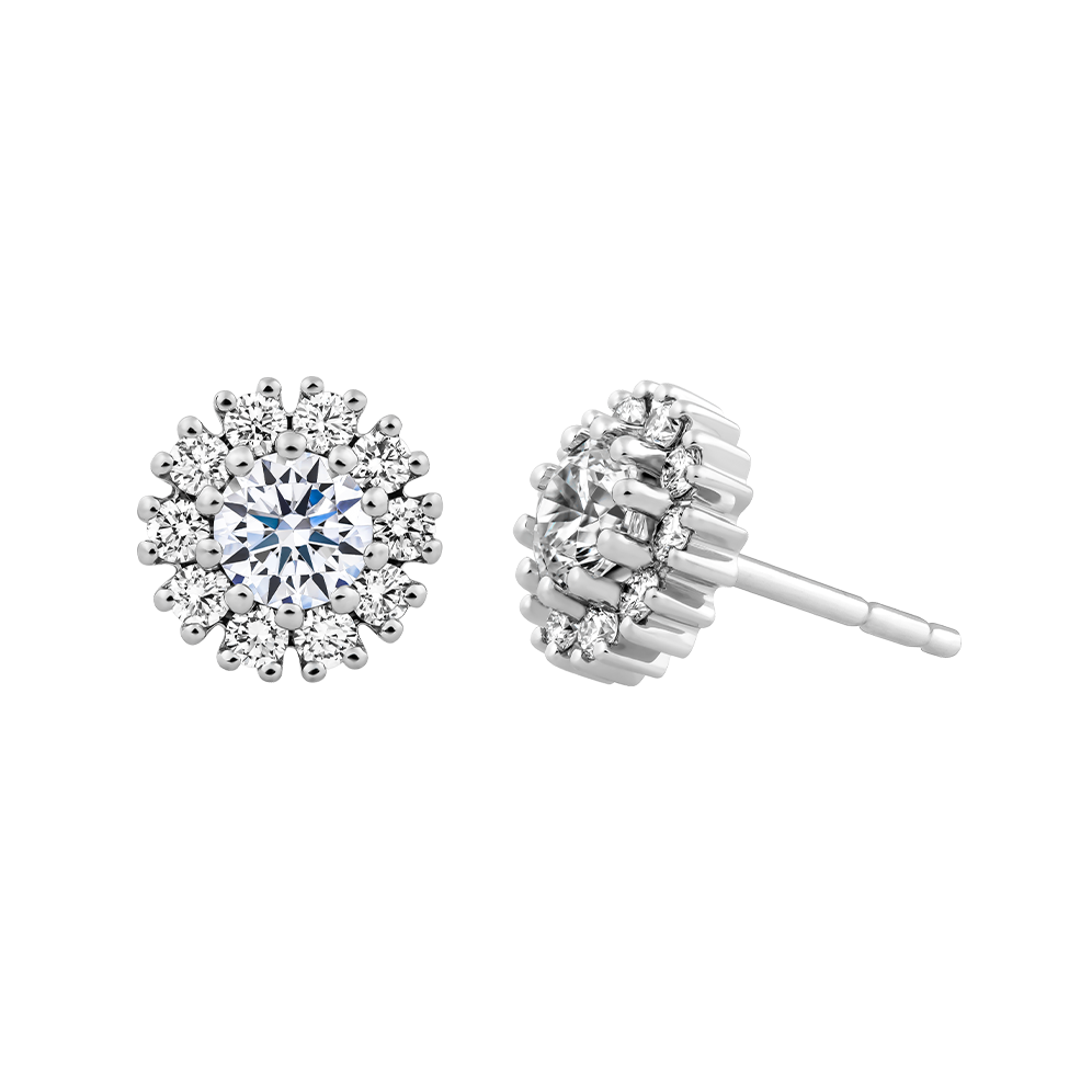 Hoa tai kim cương tấm vàng 14K Snowflower N 5C