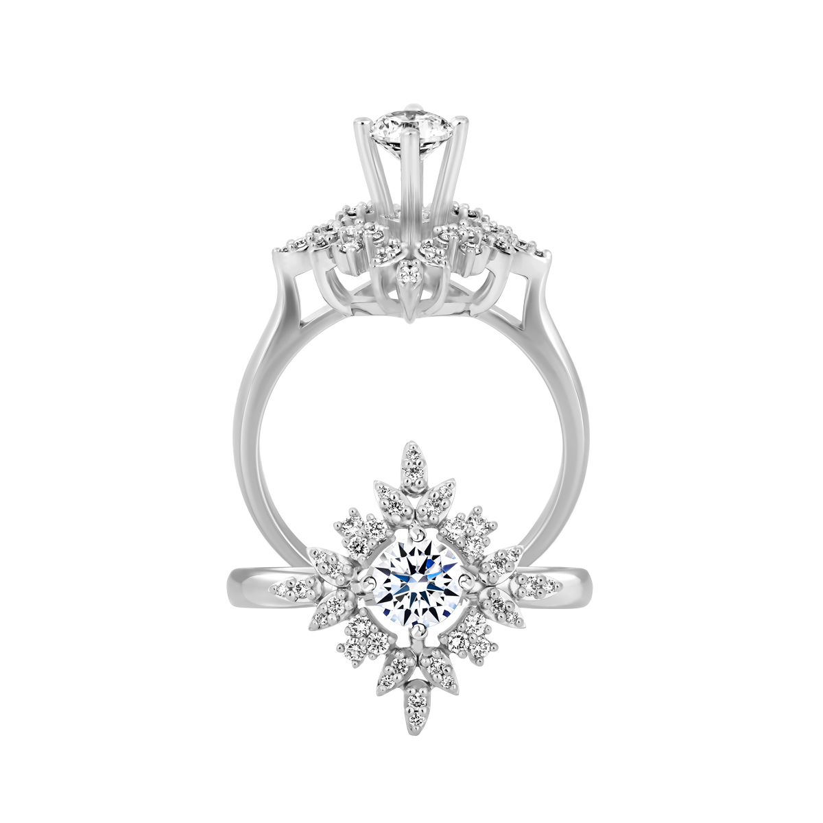 Nhẫn nữ kim cương tấm vàng 14K Entirely 3C
