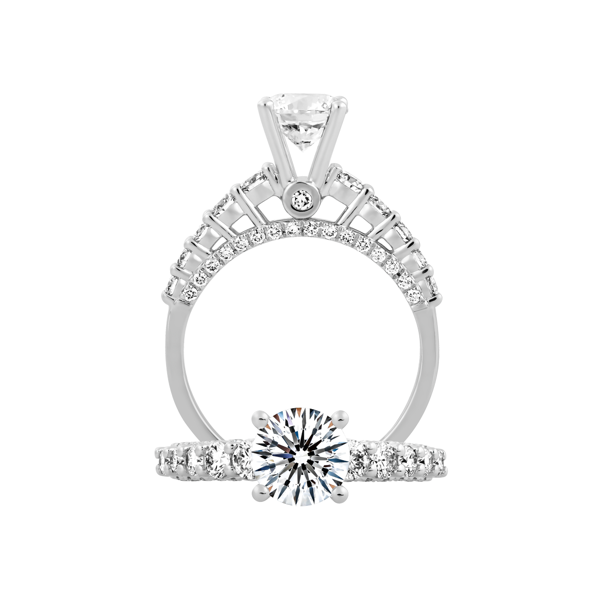 Ổ nhẫn nữ kim cương tấm vàng 14K Glamor 5C
