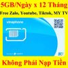 Sim 4G Vinaphone 12BIG50Y 5GB/Ngày x 12 Tháng Free Zalo, Youtube, Tiktok, MY TV