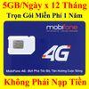 Sim 4G 5G MobiFone 12MDT50 Trọn Gói 1 Năm 5GB/Ngày