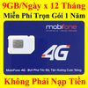 Sim 4G MobiFone 12TK135 9GB/Ngày x 12 Tháng