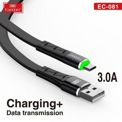 Cáp Sạc Nhanh 3A Có Đèn Led Earldom EC-081 Dài 2M