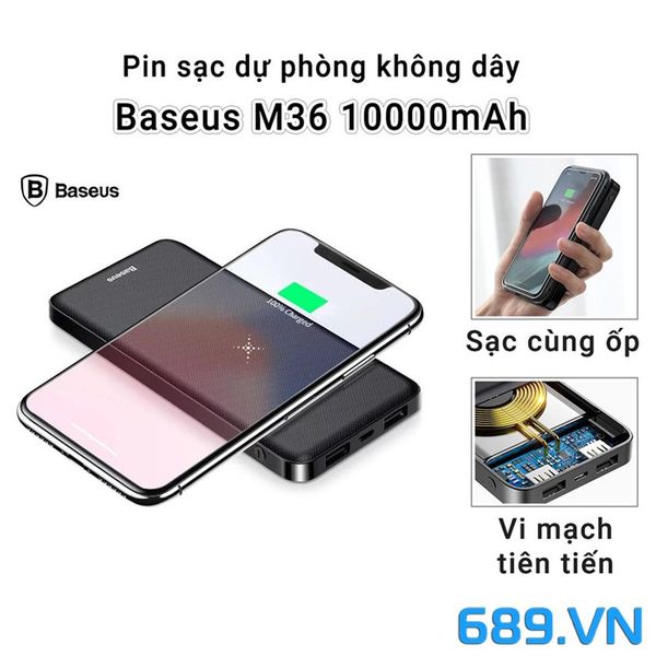 Baseus M36 Pin Dự Phòng Không Dây