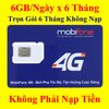 Sim 4G mobifone CS6N trọn gói 6 tháng 6GB/ngày