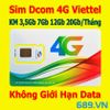 Sim 4G Viettel 4T Chuyên Dụng Khuyến Mãi Giá Rẻ