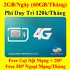 Sim 4G Viettel V120 Khuyến Mại 62Gb/Tháng Gọi Miễn Phí