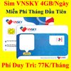 Sim 4G Mobi VNSKY SKY77 4GB/Ngày Miễn Phí Tháng Đầu