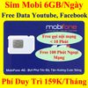 Sim 4G MobiFone TK159 6GB/Ngày Free Youtube Facabook