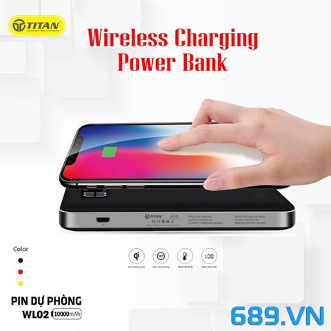 Pin Sạc Dự Phòng Không Dây Titan WL-02 10.00mAh