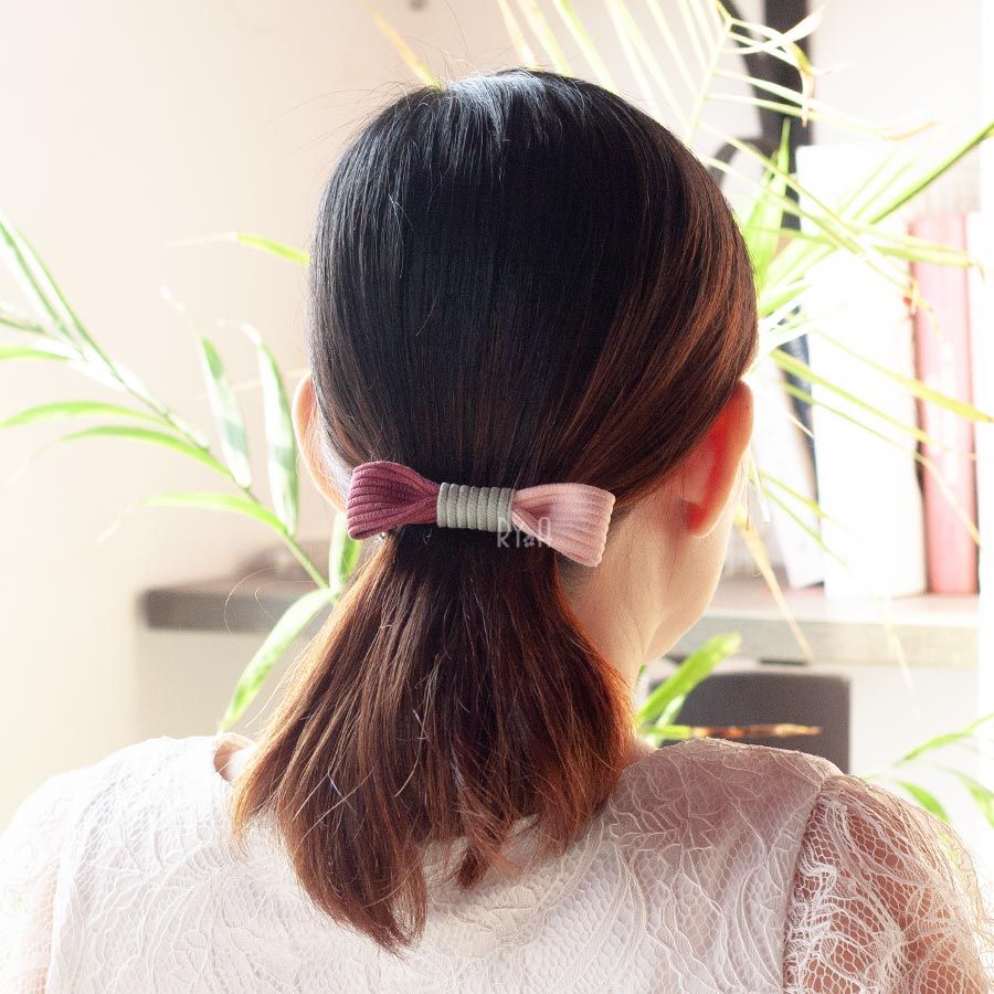 Kẹp tóc bấm nơ ruy băng nhung tăm RYA 920051