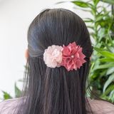  Kẹp tóc bấm hoa vải lụa phối hoa voan RYA 92086 