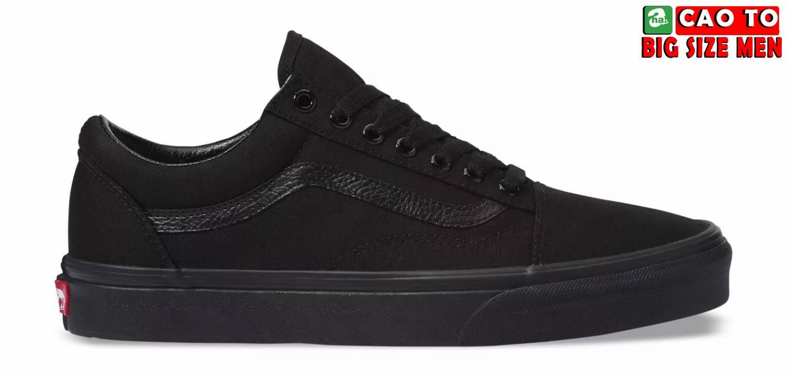 Giày Sneaker Vans Canvas Big Size Full Black