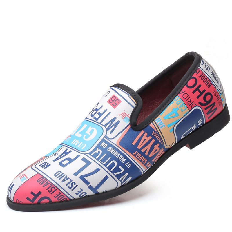 Giày Tây Xỏ Họa Tiết Màu Sắc Thời Trang Big Size 45-46-47-48-49