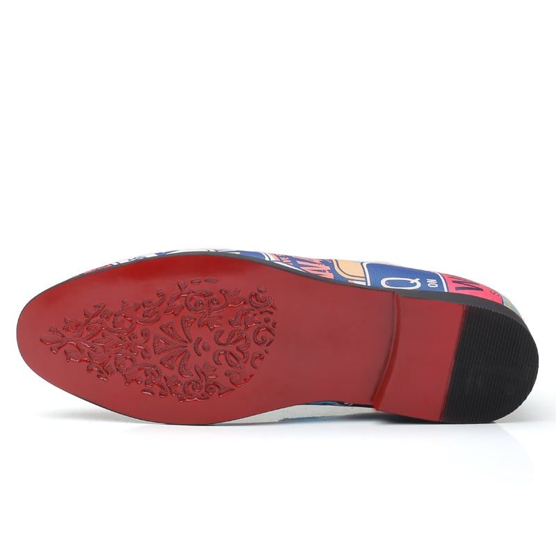 Giày Tây Xỏ Họa Tiết Màu Sắc Thời Trang Big Size 45-46-47-48-49