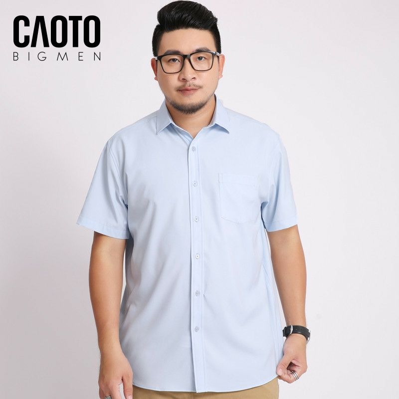 Sơ Mi Xanh Nam Tay Ngắn Big Size 2XL 3XL 4XL 5XL 6XL