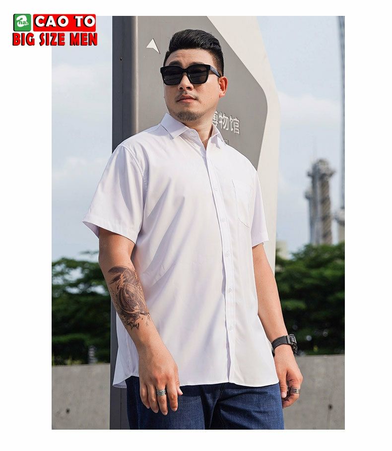 Áo Sơ Mi Trắng Menster Tados Nam Tay Ngắn Size Lớn