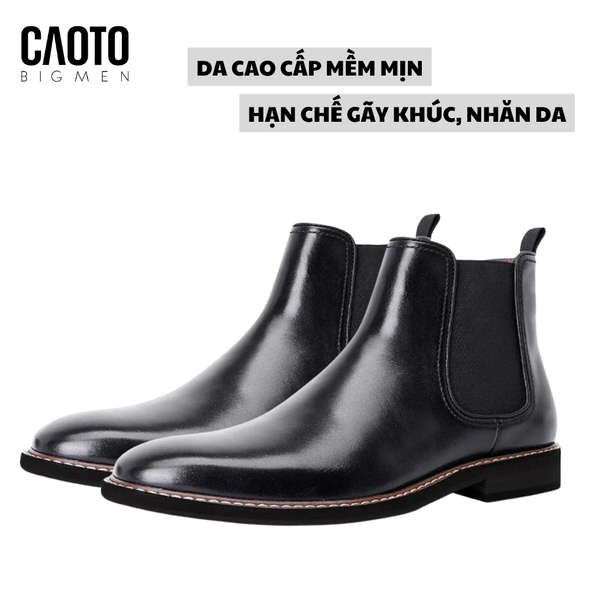  Giày Tây Chelsea Boot Đen Big Size 