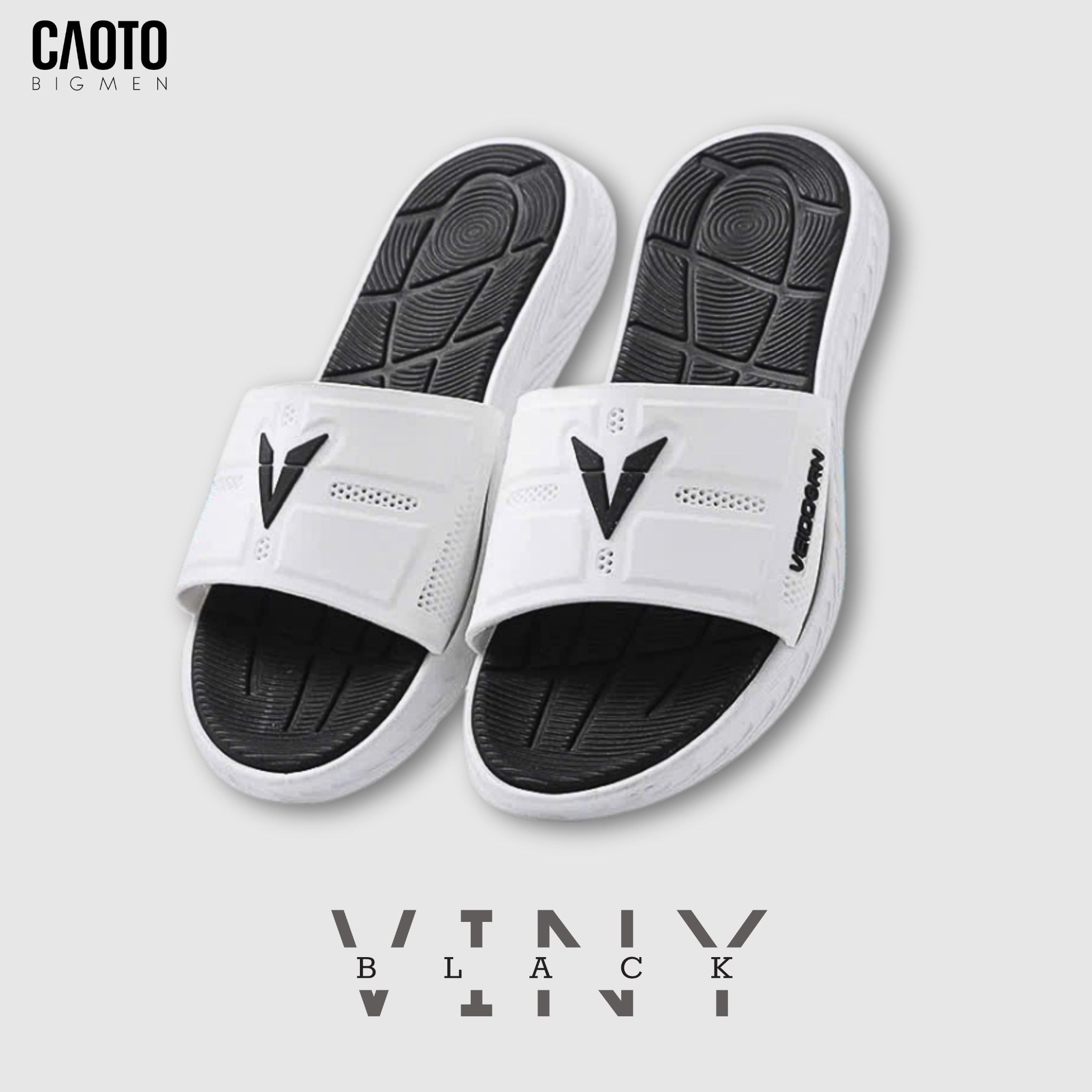 Dép Viny White-Black Bigsize
