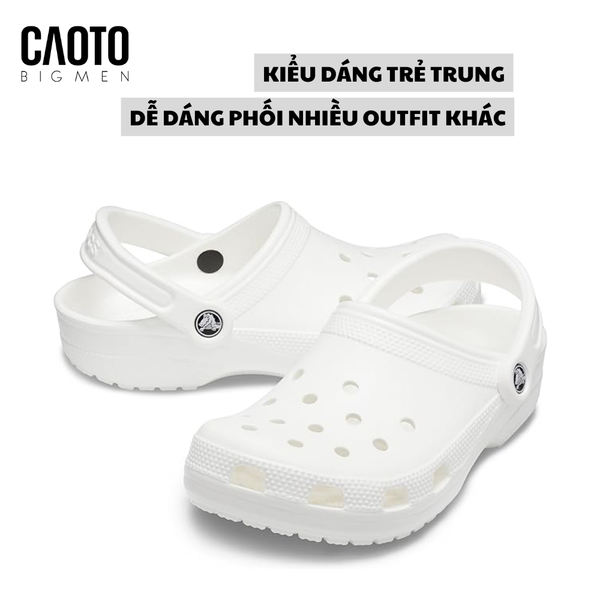  Dép Crocs Bayaband Màu Trắng Big Size 