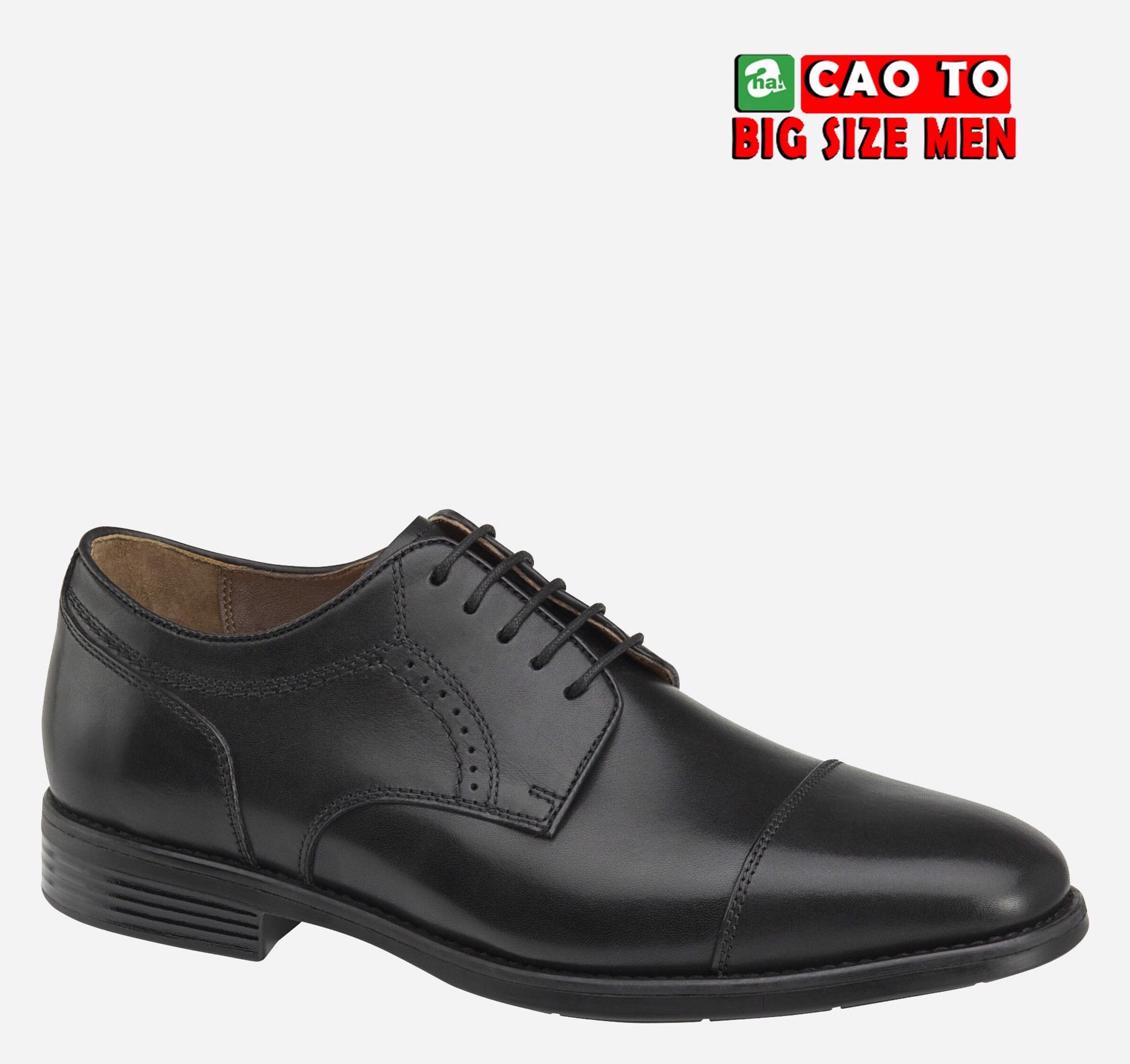Giày Tây Da Bóng BRANNING CAP TOE Màu Đen Big Size