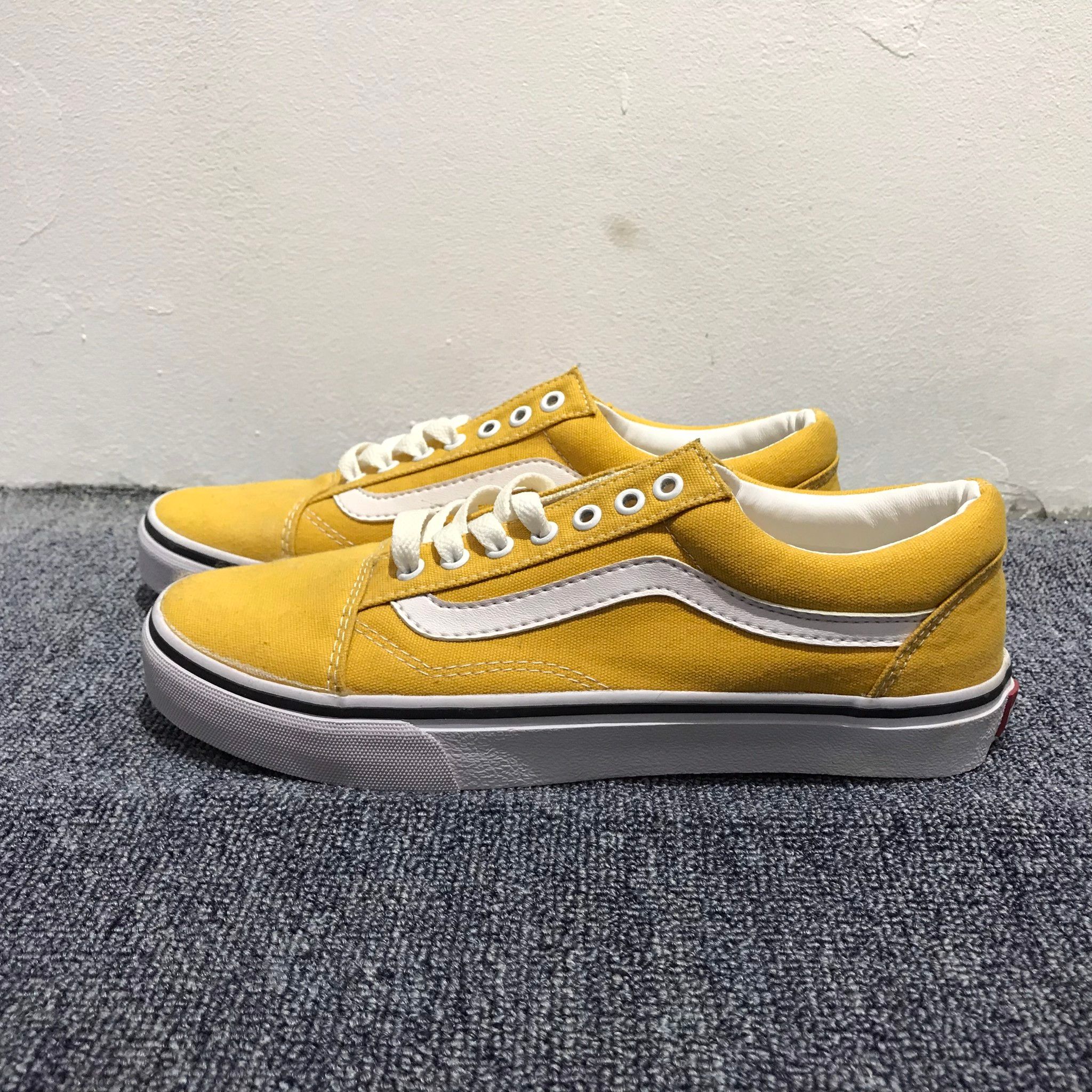 Giày Sneaker Vans Big Size Old Skool Vàng Viền Trắng