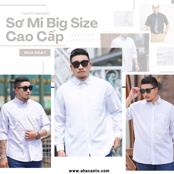  Áo Sơ Mi Tay Dài Nam Size Lớn Màu Trắng Trơn 5XL 6XL 7XL 8XL 9XL 10XL 