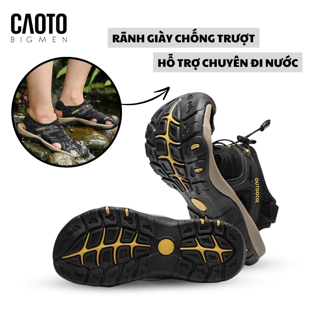 (SALE OFF) Sandal Bít Mũi Outdoor Màu Đen Big Size Men